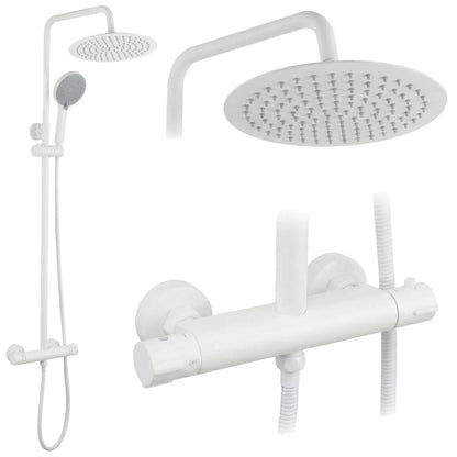 Duschset ohne Auslauf mit Thermostat Rea Lungo White  10