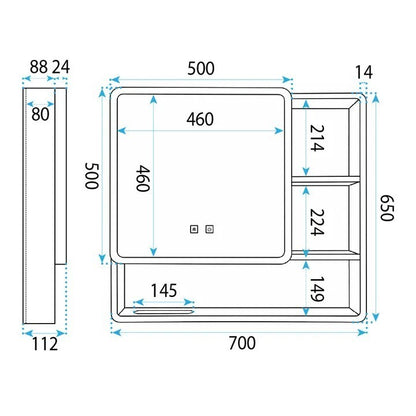 LED-Spiegelschrank M1016-70 70x65  10