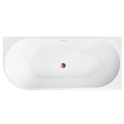 Acryl Eckbadewanne WENUS RIGHT 170 Gebürstete Gold Stöpselabdeckung 10