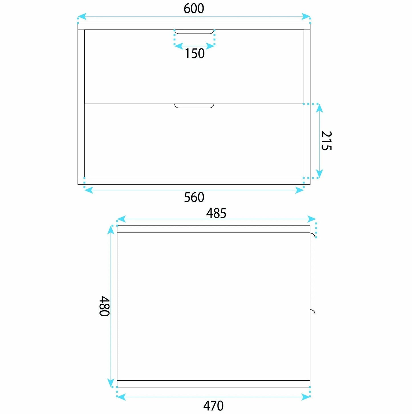 Waschtischunterschrank Rea Mono 60cm White  10