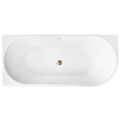 Acryl Eckbadewanne WENUS LEFT 170cm Gebürstete Kupfer Stöpselabdeckung 10