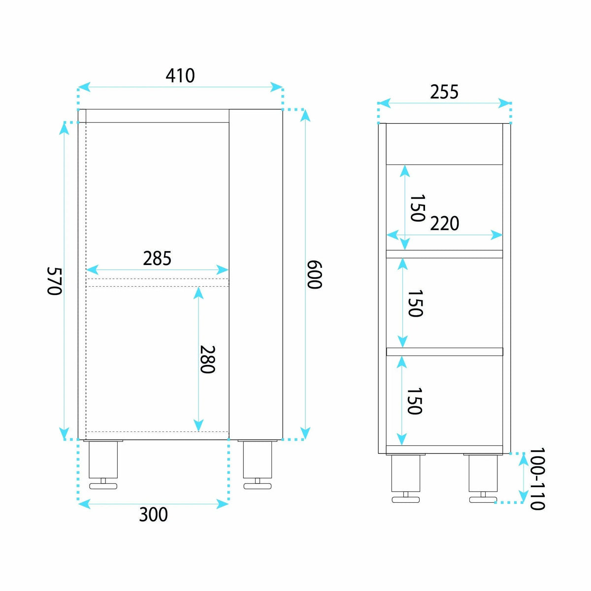 Badezimmerschrank Mit Waschbecken REA Astra 43cm 10