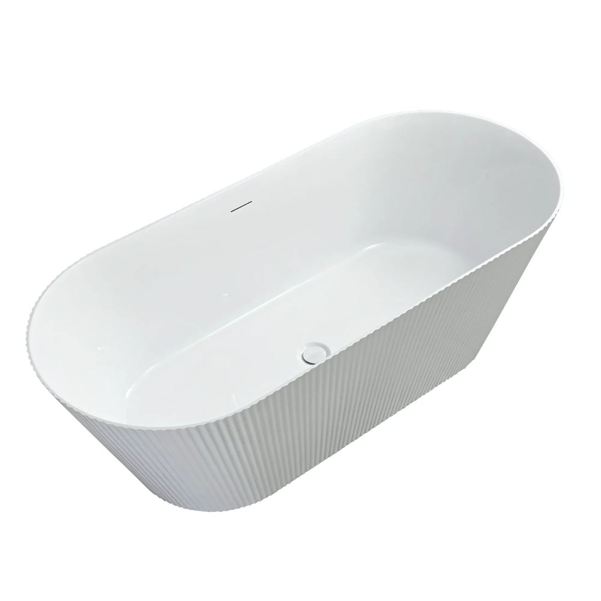 Freistehende Acrylbadewanne OFELIA 170 Schwarze Stöpselabdeckung 10
