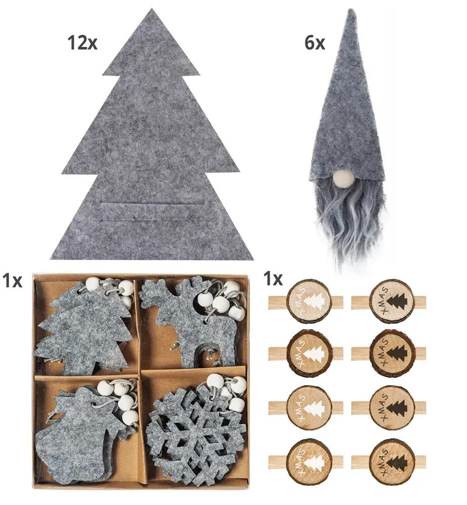 Weihnachtsdekoration Silver Frost 42 Stücke 10