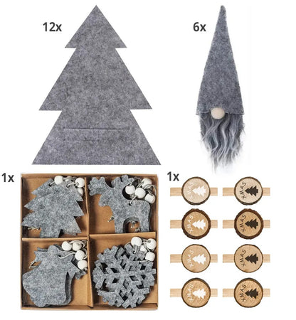 Weihnachtsdekoration Silver Frost 42 Stücke 10