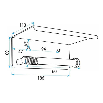 Toilettenpapierhalter mit Ablage 6613 Modern Titan  10