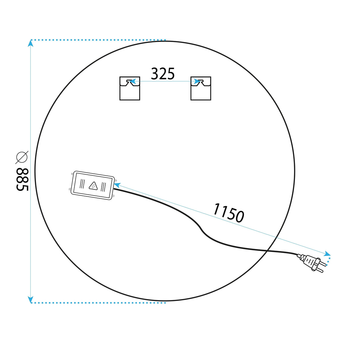 Spiegel LED 90cm BAS  10