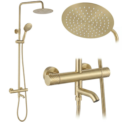 Thermostat Duschset Lungo Diamond Gold Brush  10