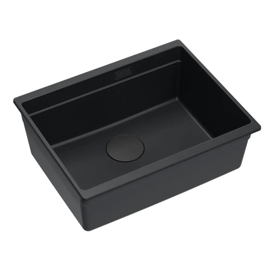 Granitspülbecken Logan 100 Black Stöpsel Schwarz 10