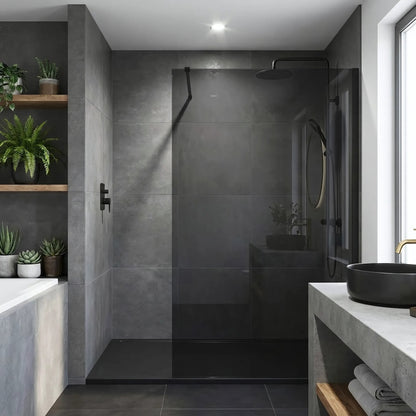 Duschwand Rea Flexi Grey / Black 140 10