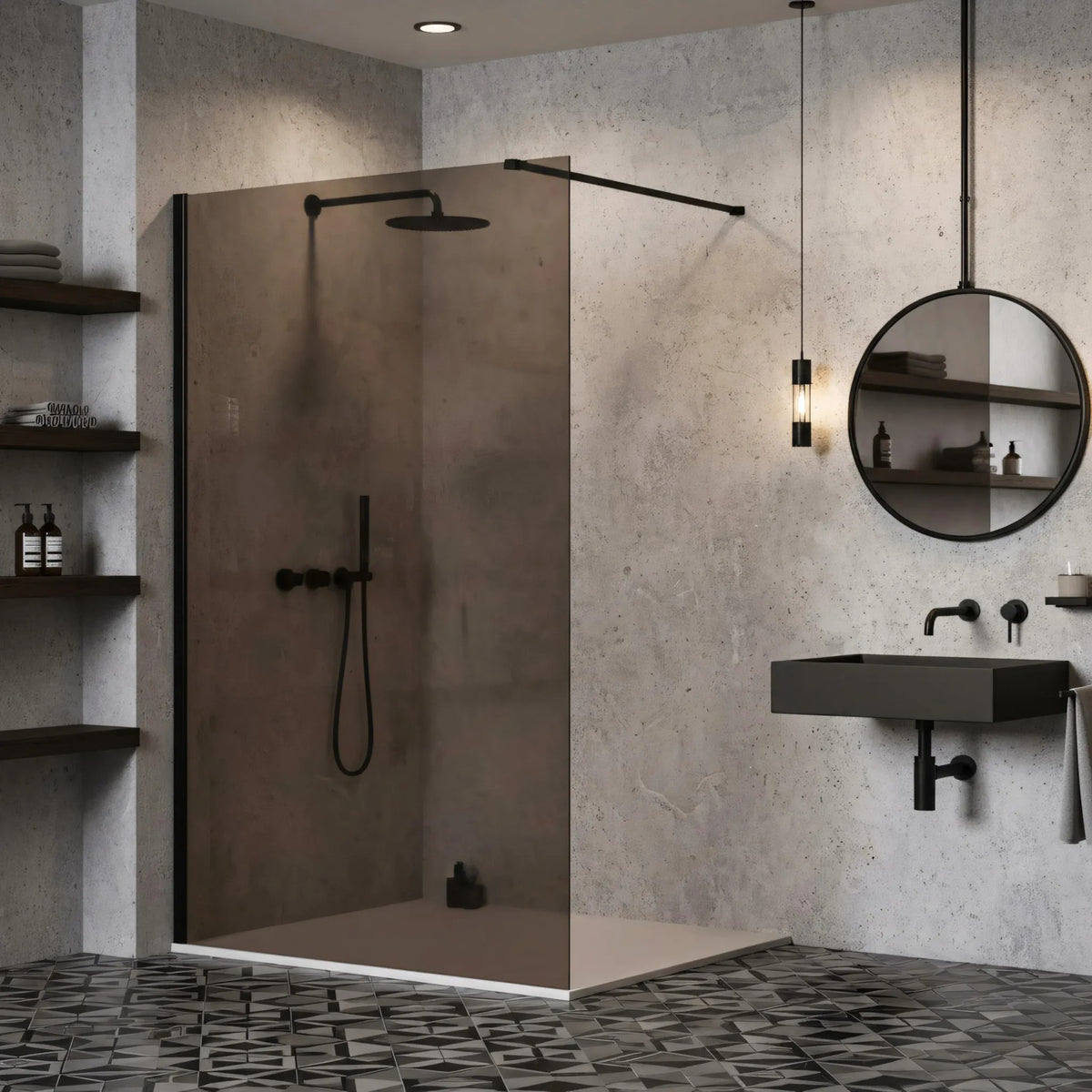 Duschwand Rea Flexi Brown / Black 130 10