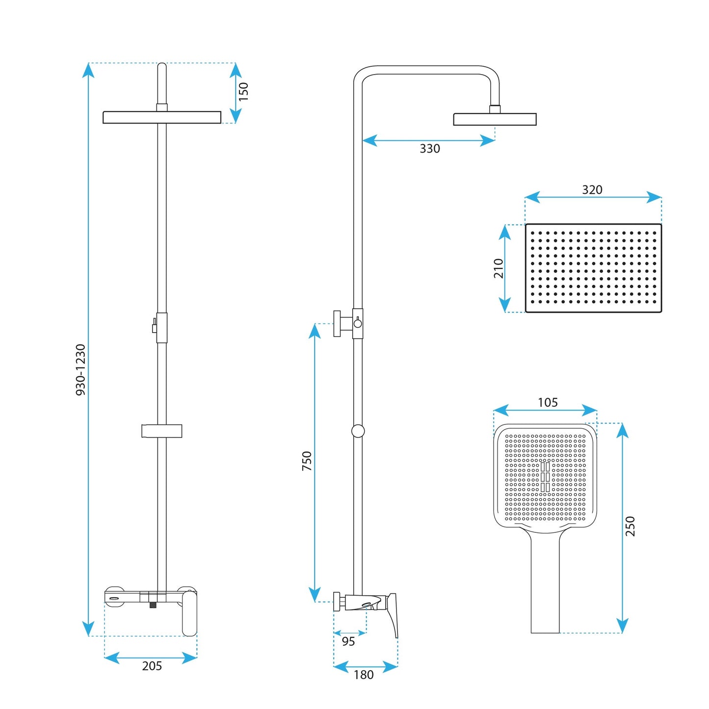 Duschgarnitur Rea Joe Brush Gold  8