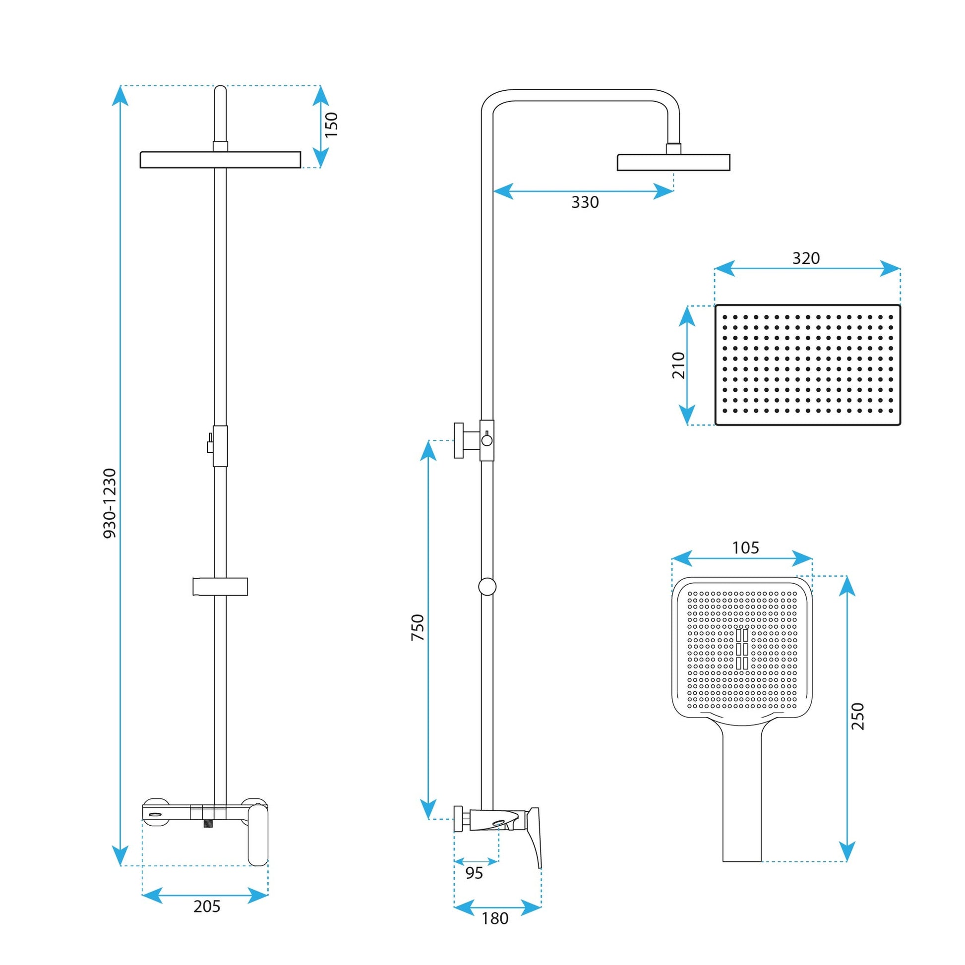 Duschgarnitur Rea Joe Brush Gold  8