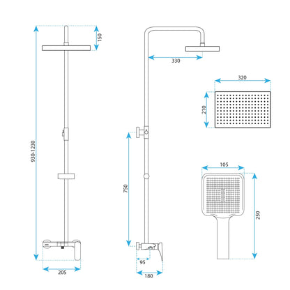 Duschgarnitur Rea Joe Brush Gold  8