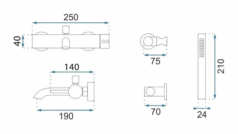 Wannenarmatur Rea Lungo Grip Brush Gold  6