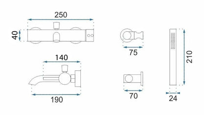 Wannenarmatur Rea Lungo Grip Brush Gold  6