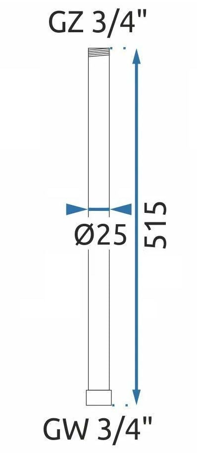 Verlängerung Für Bade-duschgarnitur Titan 50cm  5