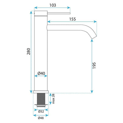 Waschbeckenarmatur Rea Rivo Black High  11