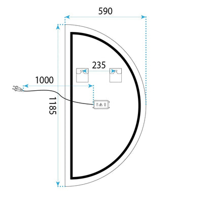 Spiegel LED 120x60cm MOON  11