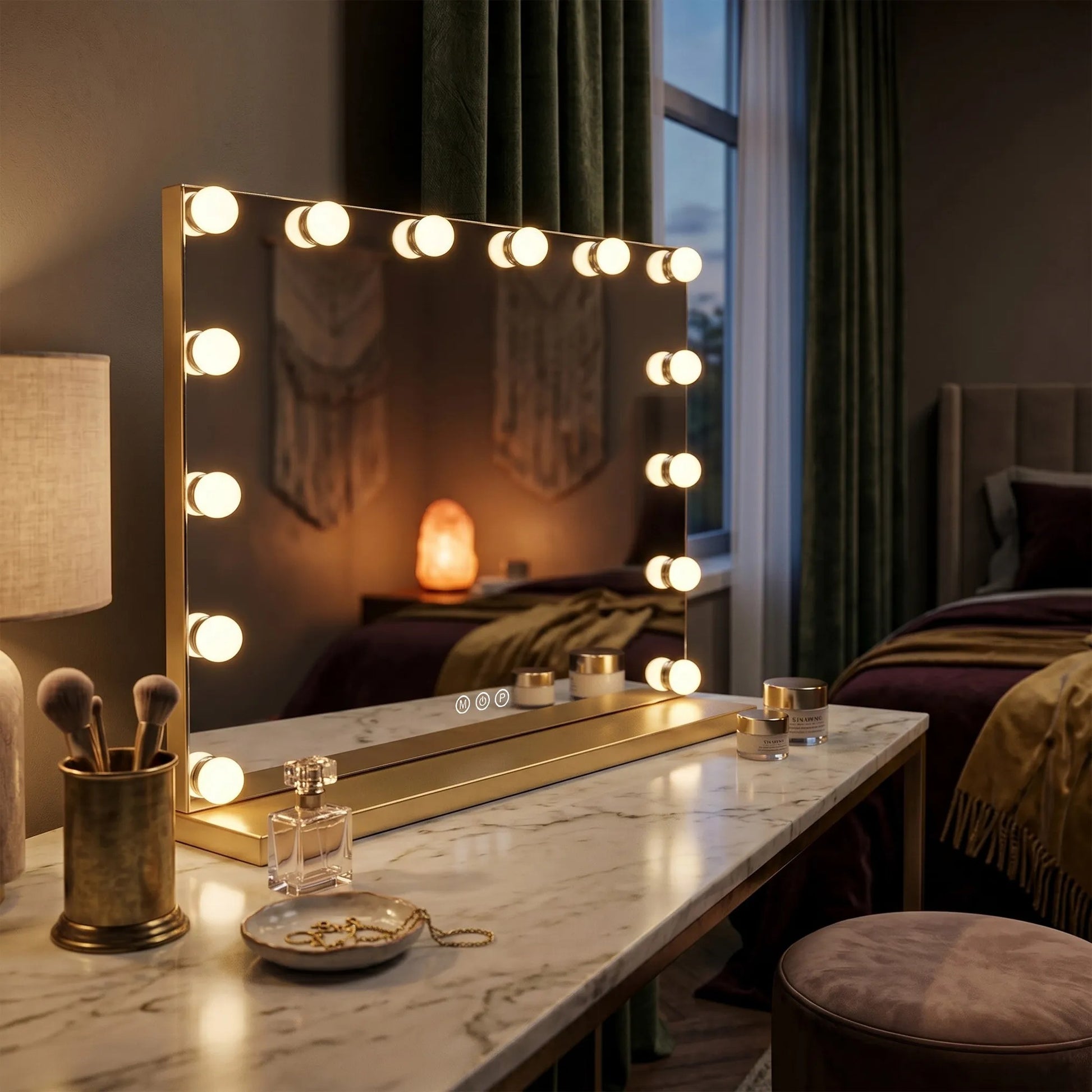 Spiegel LED HOLLYWOOD L.Gold  11