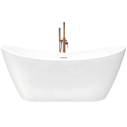Freistehende Badewanne Rea Ferrano Slim 160 Schwarze Stöpselabdeckung 11