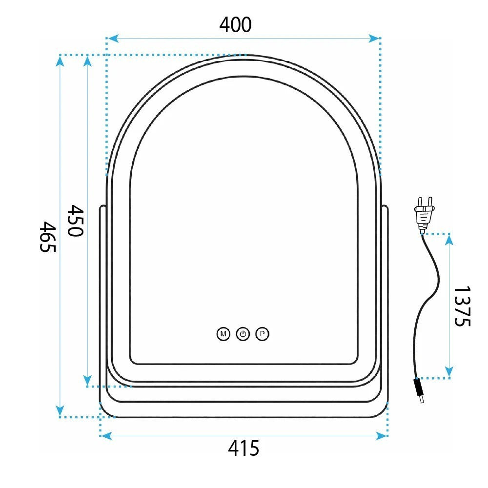 Spiegel LED GLAM White 40x45cm  11