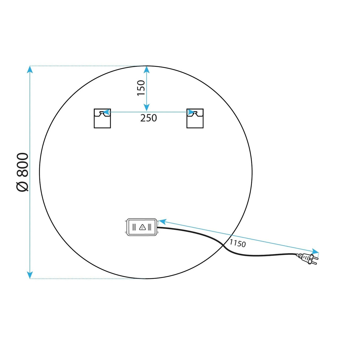 Spiegel LED 80cm MMJ Gold  11
