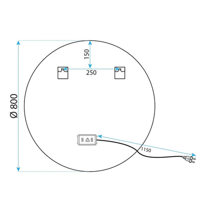 Spiegel LED 80cm MMJ Gold  11