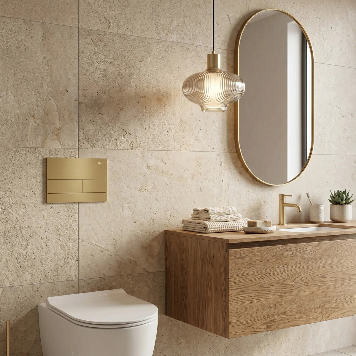 Unterputz-WC-Gestell Set Slim 024N Mit T Brush Gold Drückerplatte 11