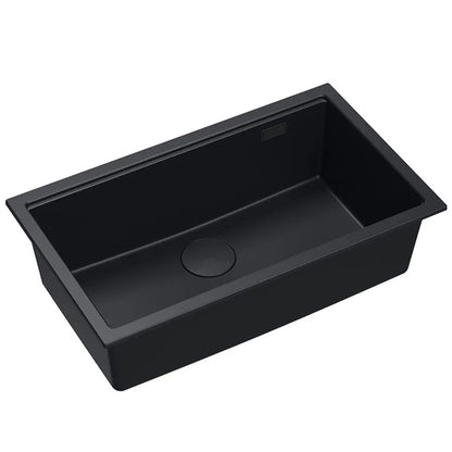 Granitspülbecken Logan 110 Black Stöpsel Gold 11