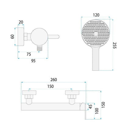 Badewannenarmatur REA Ontario Side Brush Nickel 11