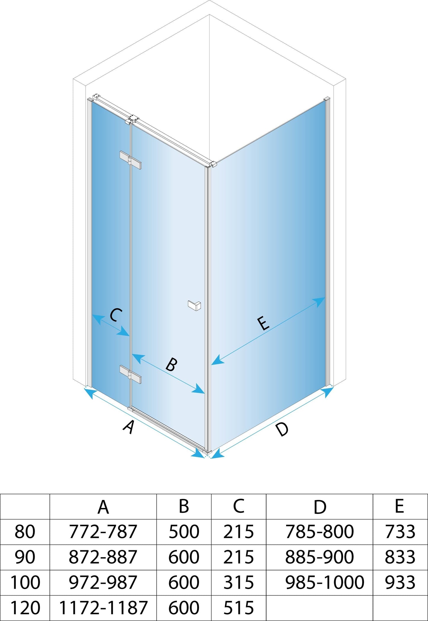 Duschkabine Rea Atlas 100x100 Chrome linke 4