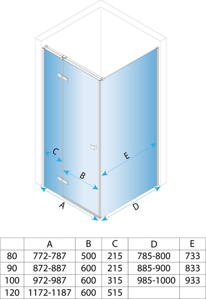 Duschkabine Rea Atlas 100x100 Chrome linke 4