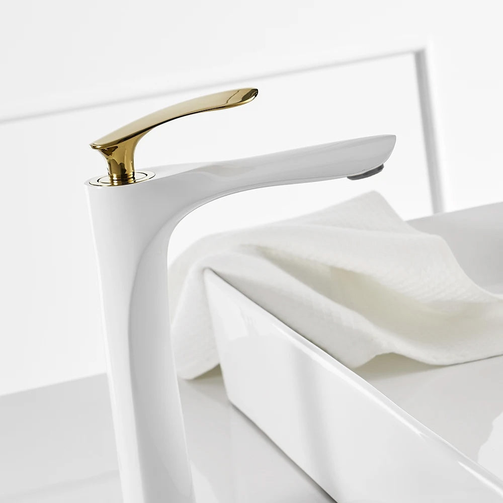 Waschbeckenarmatur Rea Orbit White Gold High  3