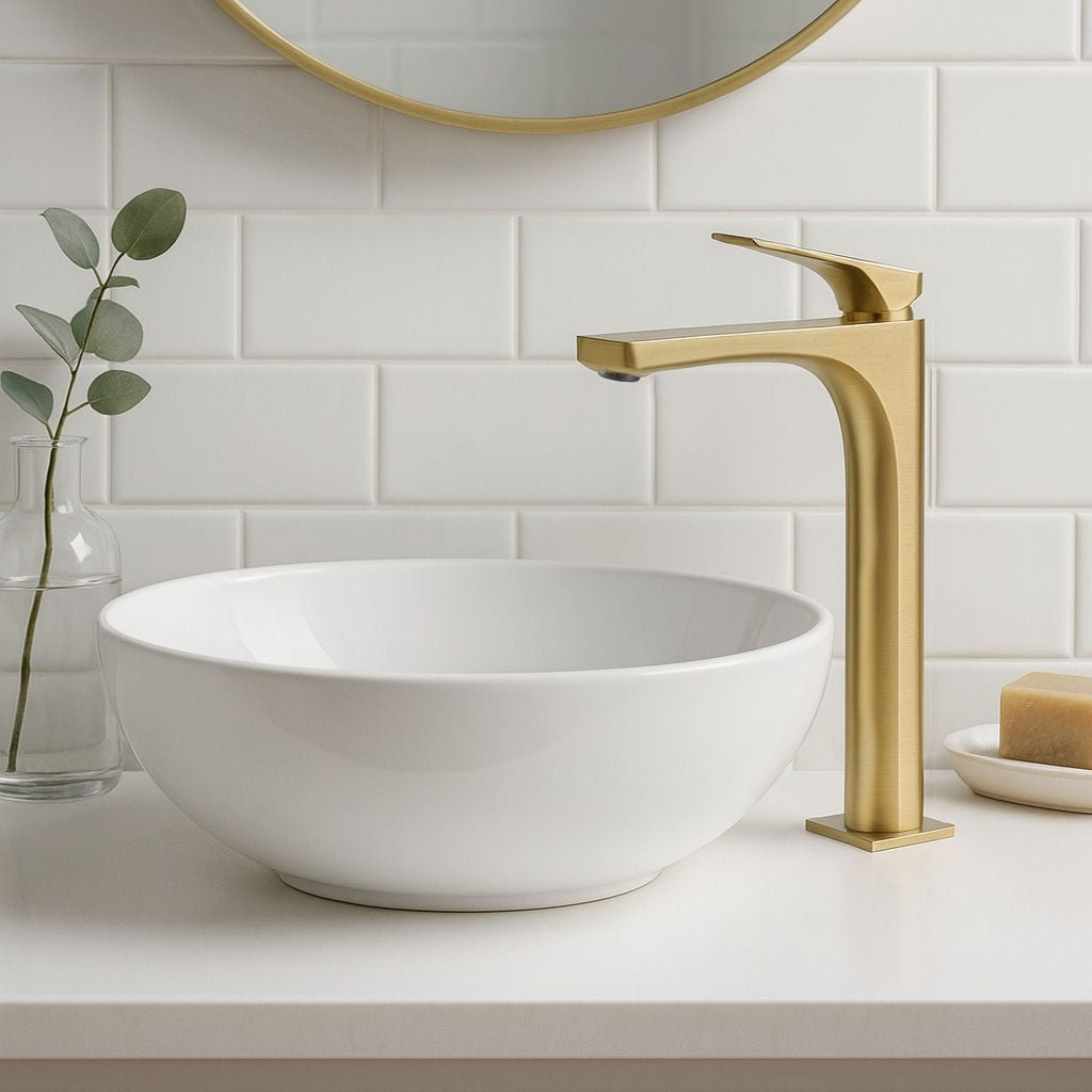 Waschbeckenarmatur Rea Joe Brush Gold High  5