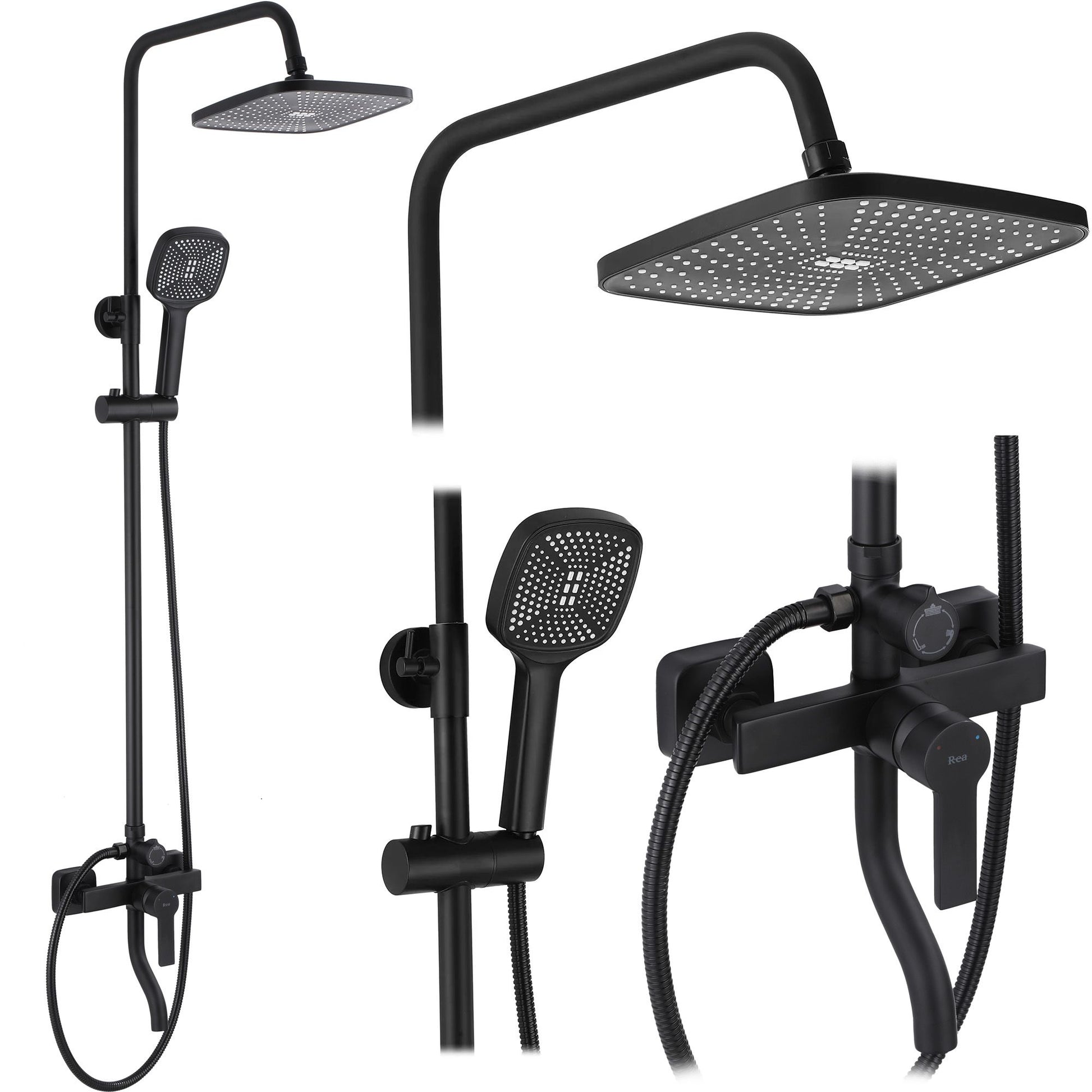 Duschgarnitur REA ARGUS BLACK MATT  1