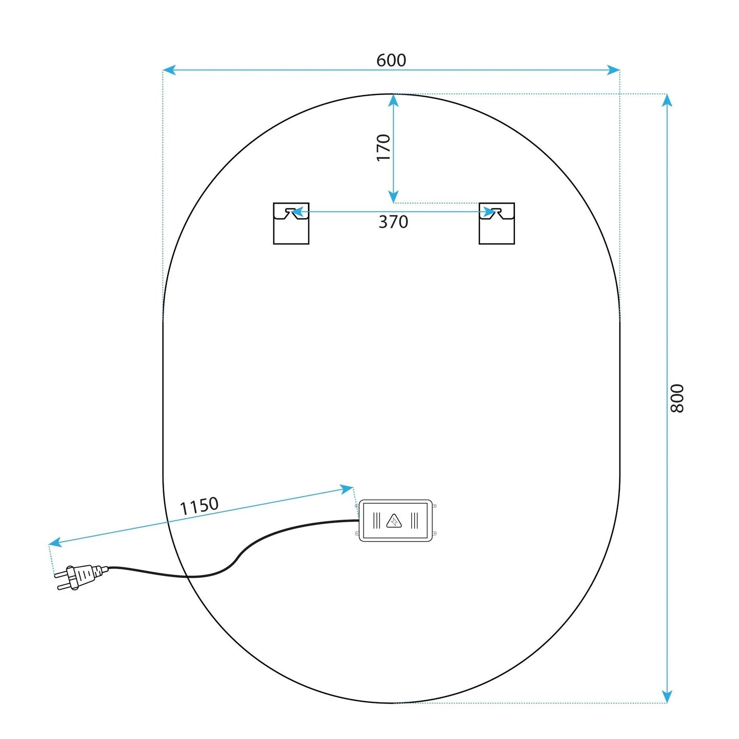 Spiegel LED EGG 60x80 cm  12
