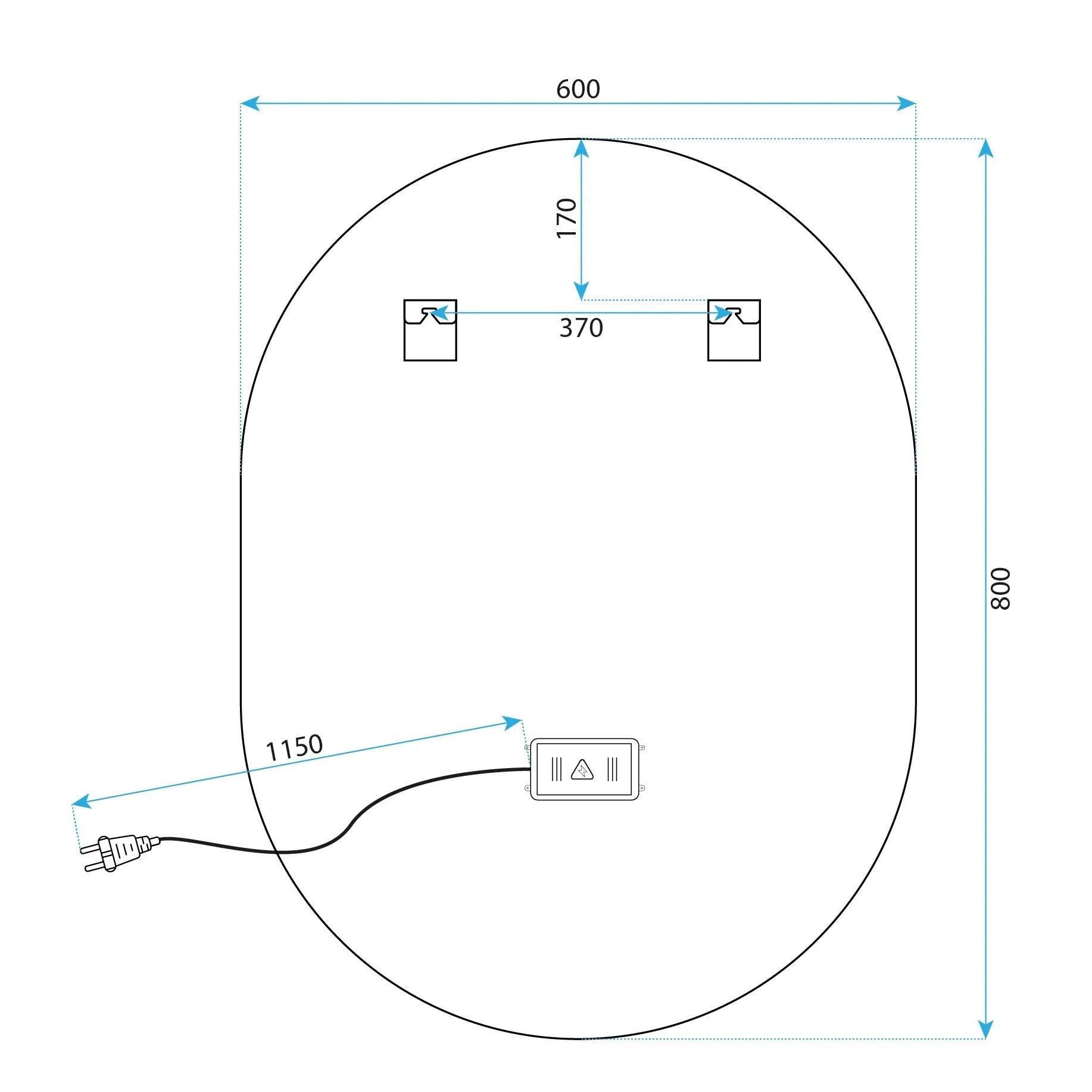 Spiegel LED EGG 60x80 cm  12