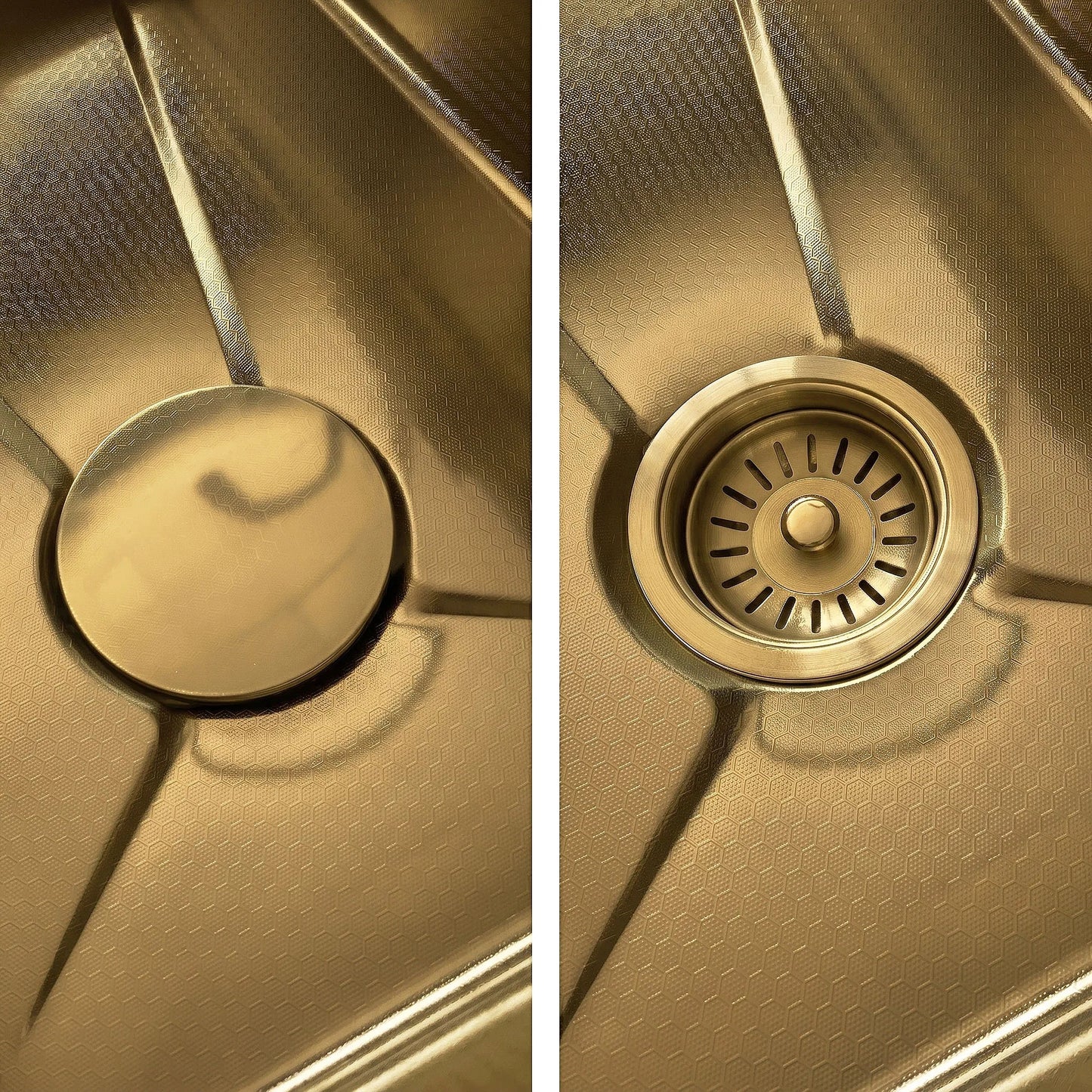 Multifunktionale 10-in-1-Stahlspüle REA Alonzo Brush Gold  12