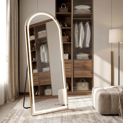 Spiegel LED Orbit 50x160cm Brush Gold 12