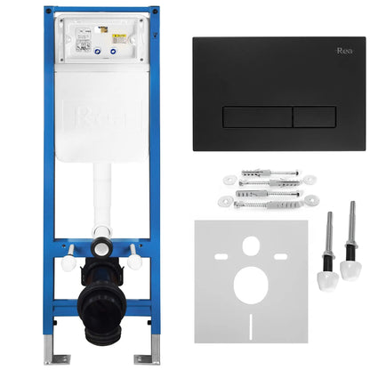 Unterputz-WC-Gestell Set Slim 024N Mit Black HD Drückerplatte 12