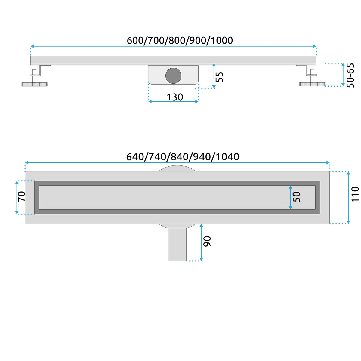 Duschrinne REA Neox Pro Titan 100 12