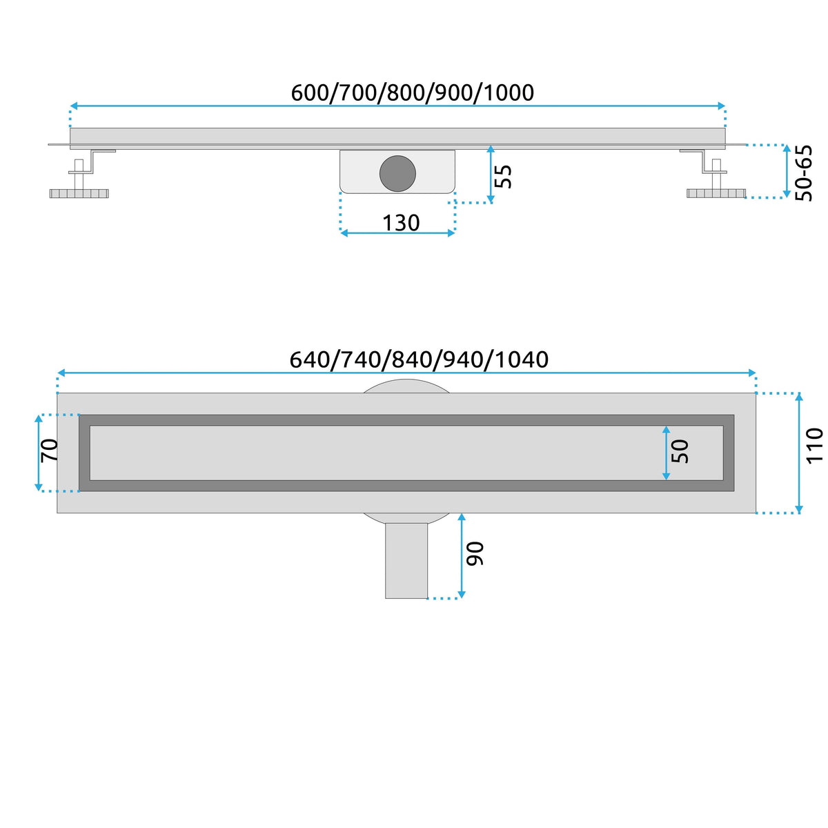 Duschrinne REA Neox Pro Titan 60 12