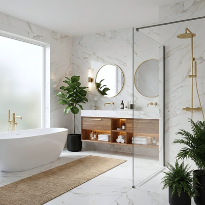 Duschwand Rea Flexi Transparent / Titan 120  5