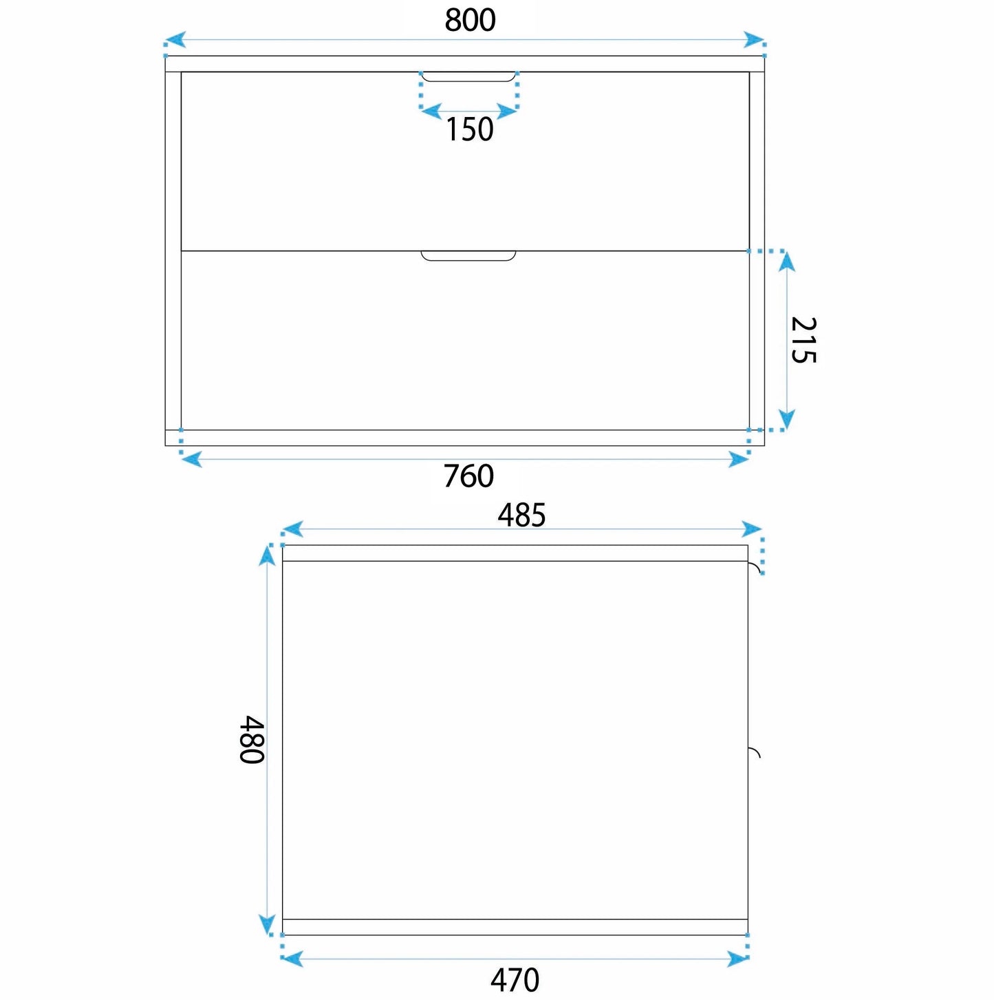 Waschtischunterschrank Rea Mono 80cm White  13