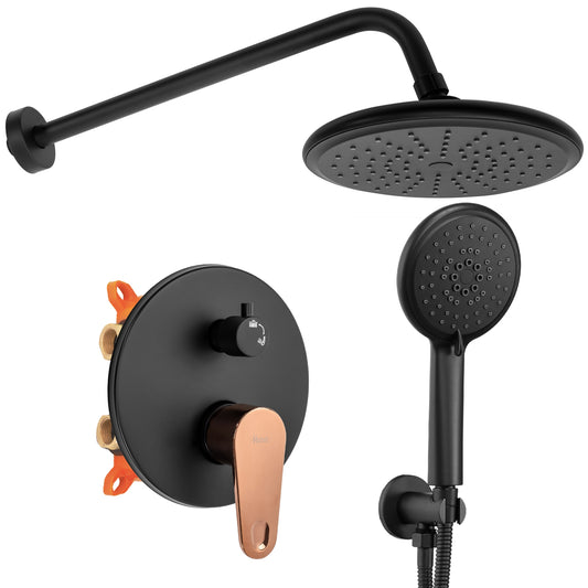 Unterputz Duschset REA MILD BLACK ROSE GOLD + BOX  1