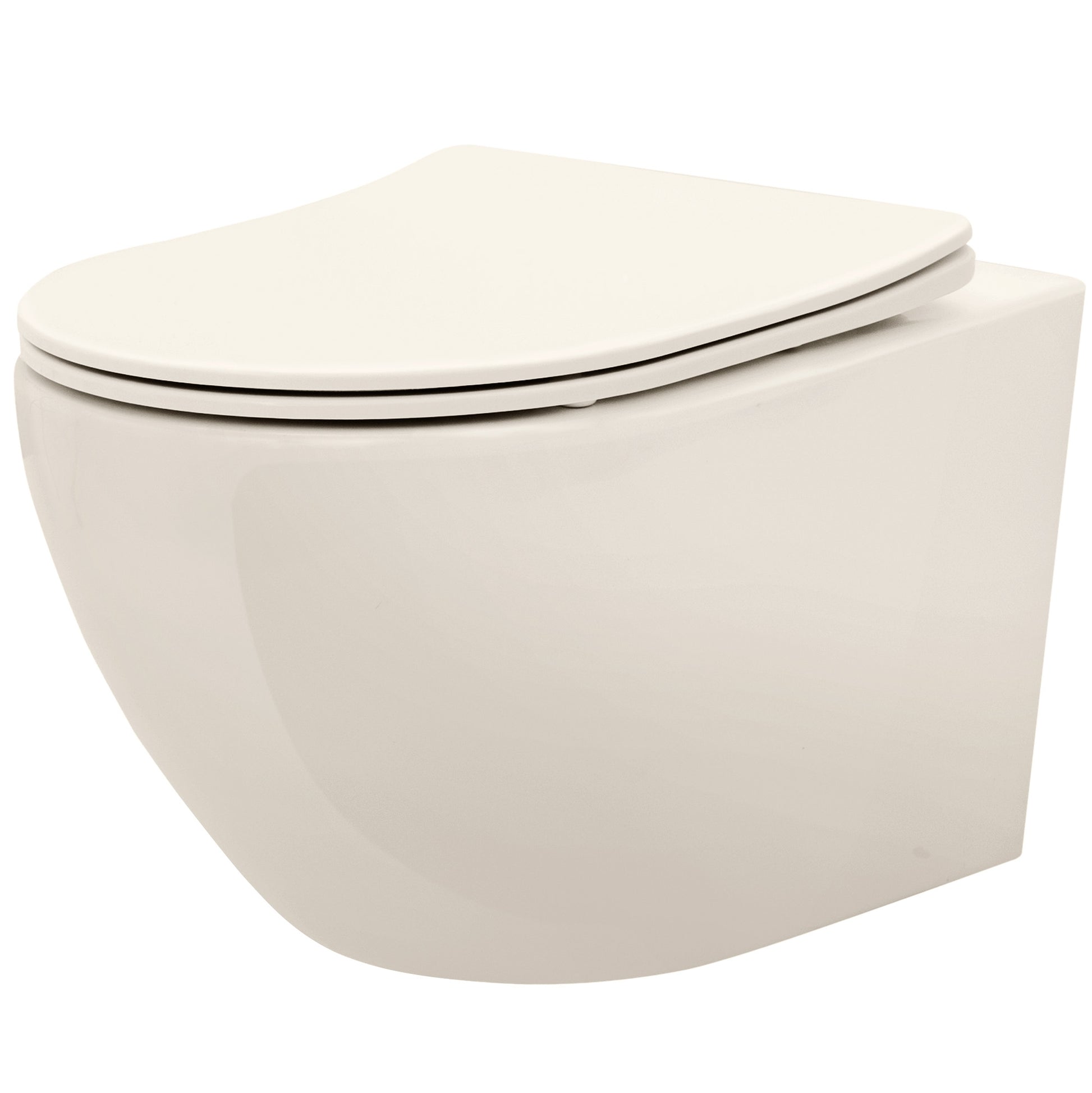 Wandhängendes Wc Rea Carlo Mini Rimless Ecru  1
