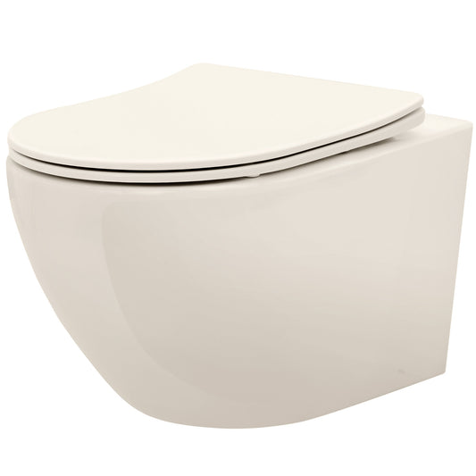 Wandhängendes Wc Rea Carlo Mini Rimless Ecru  1