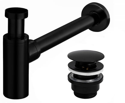 Waschbecken-Siphon Klik-Klak Universal Rea Schwarz Matt  1