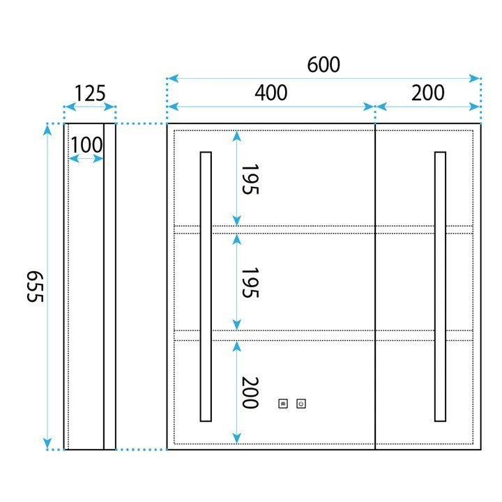 LED-Spiegelschrank M1015-60 60x65  13